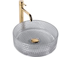 Rea Cristal Light Grey Opzetwastafel Grijs 35,5x35,5 cm