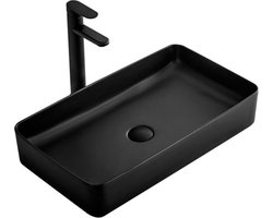 Rea Denis Black Mat Opzetwastafel Zwart 61,5x35 cm