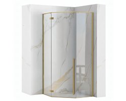 Rea Diamond 100X100 - Douchecabine - Geborsteld Goud - 100X100X195Cm