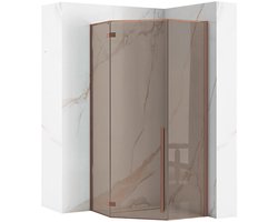 Rea Diamond 90 X 90 - Douchecabine + Douchebak - Geborsteld Koper - 90X90X195Cm