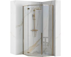 Rea Diamond Gold 100X100 - 195 cm - Douchecabine - Vifjhoek - Goud