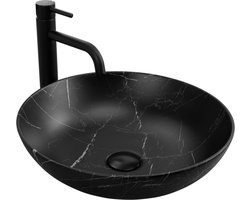 Rea Fibo Black Mat Opzetwastafel Zwart 40,5x40,5 cm