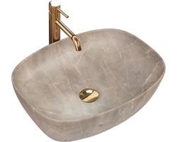 Rea Freja Beige Opzetwastafel Steen Imitatie 51x39,5 cm