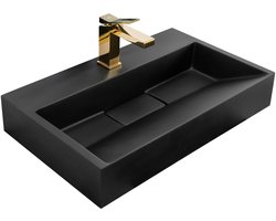 Rea Goya - Conglomeraat Wastafel - Zwart - 60 rechthoekig - 60X37X10Cm