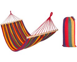 Rea - hangmat met spreidstok 1-persoons 80cm - 480144B rood 250x90