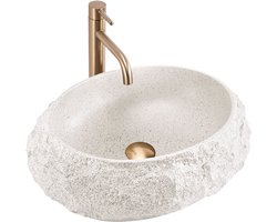 Rea Mika - Opzetwastafel - Beige - 48X38X11,5Cm