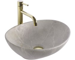 Rea Sofia Beige Matt Opzetwastafel Beige 41X34,5X15Cm