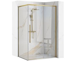 Rea Solar 80X100 - 195 Cm - Douchecabine - Rechthoek - Geborsteld Goud