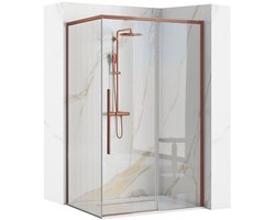 Rea Solar 80X100 - 195 Cm - Douchecabine - Rechthoek - Geborsteld Koper
