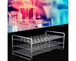 Reageerbuis Droogrek Roestvrij Staal 18.5Mm 50 Gaten - Roestvrijstalen Reageerbuisrek Houders .