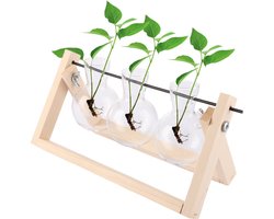 Reageerbuisjes met standaard, bloemenvaas tafelglazen vazen ​​3 vazen ​​in uivorm, hydrocultuur bloemenvaas vintage decoratieve vaas voor hal, slaapkamer, kantoordecoratie, hydrocultuur planten, geschenken
