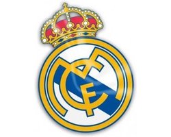Real Madrid CF - handdoek - Naar logo vervormd - 180 x 130 cm (130Ø) - Oranje/Blauw