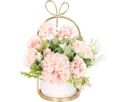 Realistisch Kunstbloemstuk met Keramische Vaas voor Woondecoratie en Feesten