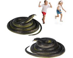 Realistische Nepslang Set van 2, Flexibele Rubber Speelgoed voor Tuinaccessoires en Halloween Decoratie