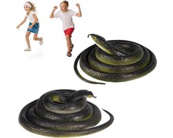 Realistische Nepslang Set van 2 Stuks, Rubber Speelgoed voor Tuinaccessoires en Halloween Decoratie, Flexibel en Levensgetrouw