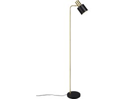 REALITY ADAM - Vloerlamp - Zwart-goud - excl. 1x E27 4 W - OSRAM lichtbron - Verlichting omhoog en omlaag - Niet dimbaar - Badkamerverlichting