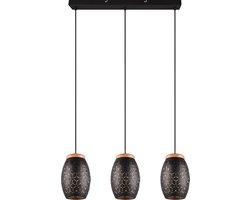 REALITY BIDAR - Hanglamp - Zwart-goud - excl. 3x E27 4 W - Voetschakelaar - Zwenkbaar