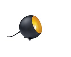REALITY BILLY - Tafellamp - Zwart mat - Goudkleur - excl. 1x E14 max 28W - Snoerschakelaar