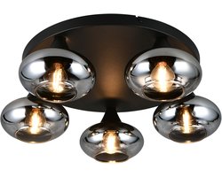 REALITY DIVINA - Plafondlamp - Rookkleur - excl. 5x E14 4 W - Plafondbevestiging