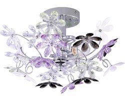 REALITY FLOWER Wandlamp - Chroom - excl.2x E14 - Bloemen in helder en Multikleur