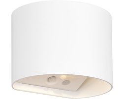 REALITY GENIE - Wandlamp - Wit mat - incl. 2x SMD 1 W - Bewegingssensor - USB-aansluiting - Verlichting omhoog en omlaag - Wandmontage - Oplaadbaar - RL NOW - Buitenverlichting - IP44