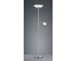 REALITY GERRY - Vloerlamp - Nikkel mat - excl. 2x E27 4,9W - Licht apart schakelbaar - Flexibel