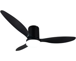 REALITY GÖTEBORG - Ventilator - Zwart mat - incl. 1x SMD 20 W - Afstandsbediening - Geintegreerde dimmer - Traploos instelbare lichtkleur - Dimbaar met schakelaar - Niet externe dimbaar - Geheugenfunctie - Zomer- en wintermodus - 6 snelheidsniveaus