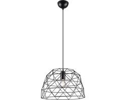 REALITY HAVAL - Hanglamp - Zwart mat - excl. 1x E27 - D: 38cm - Aanpasbare hoogte