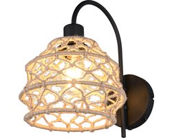 REALITY HIVE - Wandlamp - Zwart mat - excl. 1x E27 4 W - Wandmontage - Geschikt voor vaste montage of stekker - Casalum