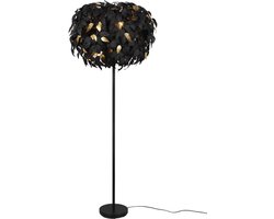 Reality - LED Vloerlamp - E14 Fitting - 3-lichts - Rond - Zwart/Goud - Aluminium