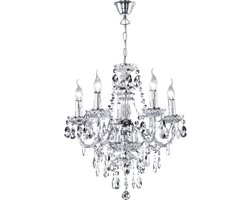 REALITY LUESTER Kroonluchter - Chroom - Heldr plexi - excl. 5x E14 - D: 52 cm