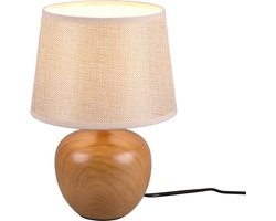 REALITY LUXOR - Tafellamp - Hout element - excl. 1x E14 28 W - Snoerschakelaar