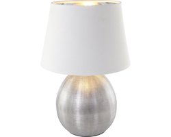 REALITY LUXOR - Tafellamp - Zilver - excl. 1x E27 4,9 W - Snoerschakelaar