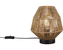 REALITY MIKI - Tafellamp - excl. 1x E27 40W - Snoerschakelaar - Naturel sisal