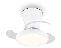REALITY MOSS - Ventilator - Wit - incl. 1x SMD 13 W - Afstandsbediening - Geintegreerde dimmer - Traploos instelbare lichtkleur - Geheugenfunctie - Zomer- en wintermodus - 6 snelheidsniveaus