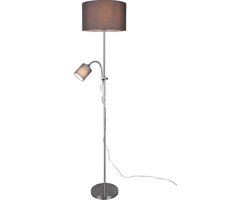 REALITY OWEN Vloerlamp - Nikkel mat - excl. E14 / E27 - Flexibele leeslamp - Apart schakelbaar