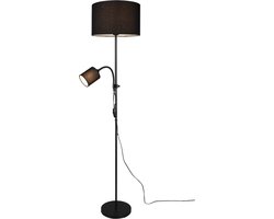 REALITY OWEN Vloerlamp - Zwart - excl. E14 / E27 - Flexibele leeslamp - Apart schakelbaar