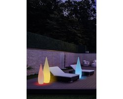 REALITY PALMAS - Staande lamp - Wit - incl. 1x SMD 3W - Afstandsbediening - Geintegreerde dimmer - USB-aansluiting - RGBW-kleurenwisselaar - Oplaadbaar - Snoerloos - Accuvoeding - Geheugenfunctie via de afstandsbediening - Buitenverlichting - IP44