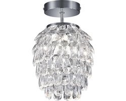 REALITY PETTY Plafondlamp - Chroom - excl. 1x E14 - D: 20 cm - Transparant helder