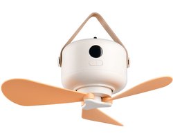 REALITY RENA - Ventilator - Wit - incl. 1x SMD 0,5 W - Afstandsbediening - Geintegreerde dimmer - Oplaadbaar - 5 snelheidsniveaus - 4000K - USB-C aansluiting