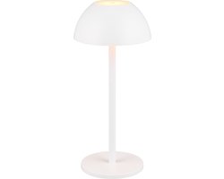 REALITY RICARDO - Tafellamp - Wit mat - incl. 1x SMD 1,7 W - 4-stappen TOUCH - USB-aansluiting - Verlichting omhoog en omlaag - Accuvoeding - Buitenverlichting - IP54