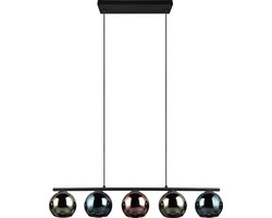 REALITY SHELDON Hanglamp - Zwart met multicolor glas