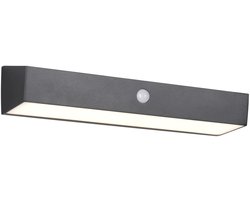 REALITY SILVES - Wandlamp - Zwart - incl. 1x SMD 6 W - Bewegingssensor - Schemersensor - USB-aansluiting - Helderheid instelbaar - Oplaadbaar - Zonne-energie - Bewegingssensor en orientatielicht - Hybrid Solar - oplaadbaar - Buitenverlichting - IP44