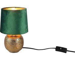 REALITY SOPHIA - Tafellamp - Goud - excl. 1x E14 40W - Snoerschakelaar - Groene kap
