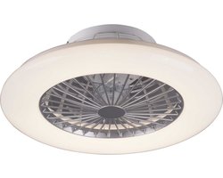 REALITY STRALSUND - Ventilator - Titanium - incl. 1x SMD 30 W - Geintegreerde dimmer - Traploos instelbare lichtkleur - Nachtlampje - Niet geschikt voor externe dimmer - Geheugenfunctie - 3 snelheidsinstellingen - Zomer- en wintermodus
