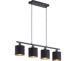 REALITY TOMMY Hanglamp - Zwart - goudkleur - excl.4xE14 - IP20