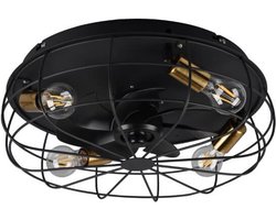 REALITY TRONDHEIM - Plafondventilator - Zwart mat - excl. 4x E27 4W