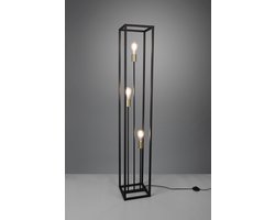 REALITY VITO - Vloerlamp - Staande lamp - Zwart met goud - 3x E27 - H153cm