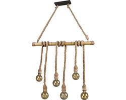 REALITY WILMA - Hanglamp - Bruin - excl. 6x E27 7 W - Plafondbevestiging - In hoogte verstelbaar