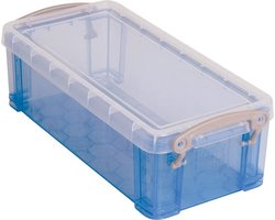 Really Useful Box 0.9 liter | transparant blauw